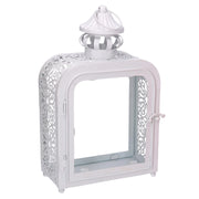 Lanterna metallo bianco cm 17x9h30,5