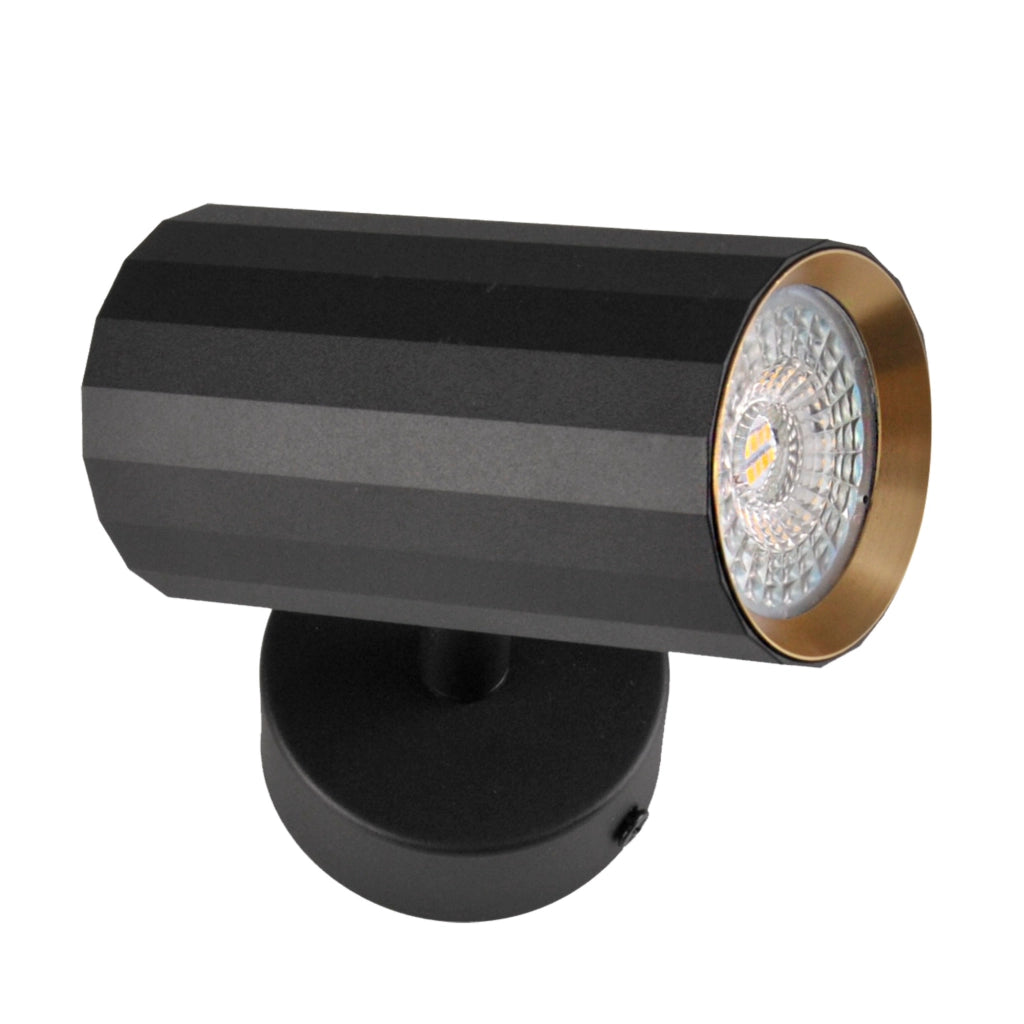 Applique/Plafoniera 1 luce NICEA nero-oro GU10 Polux