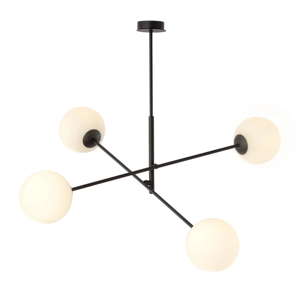 Lampadario Emibig Linear 4xE14 nero/opalino dimmerabile 102cm