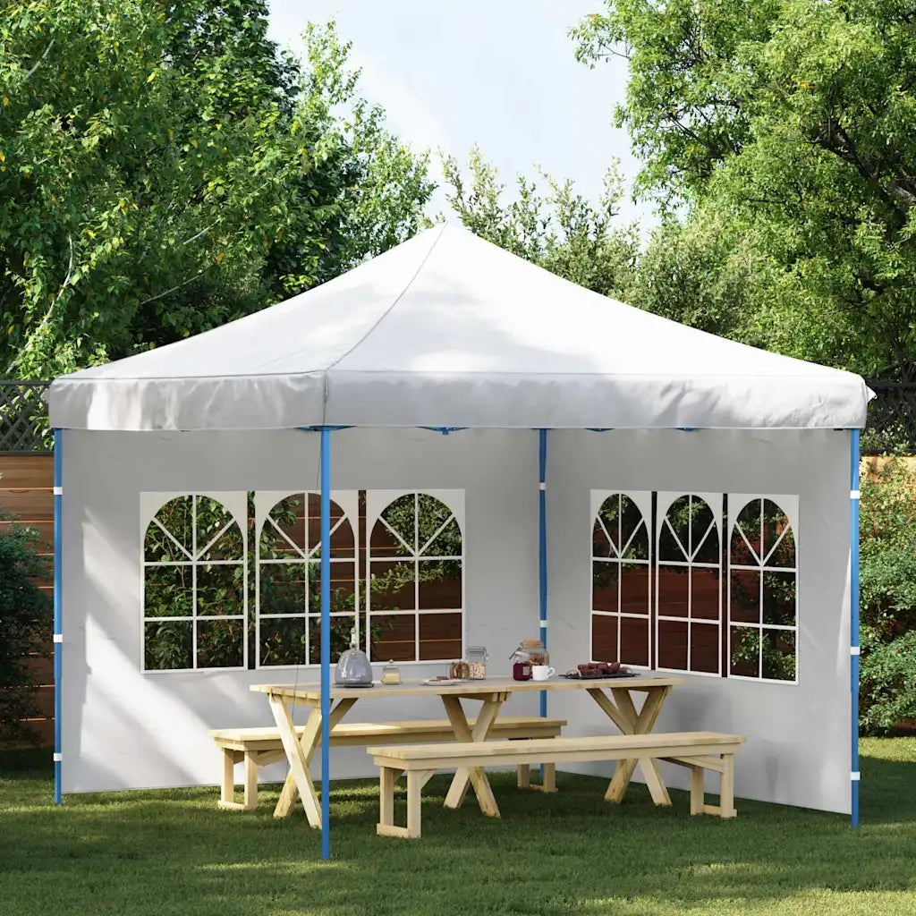 Parete per Tendostruttura in PE 2 pz con Finestra Bianco CFW1587113