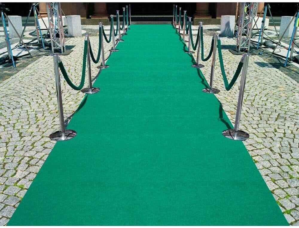 Passatoia Moquette Verde 200x200 Cm Antiscivolo Cerimonia Evento Fiera Corridoio Negozio Marciapiede