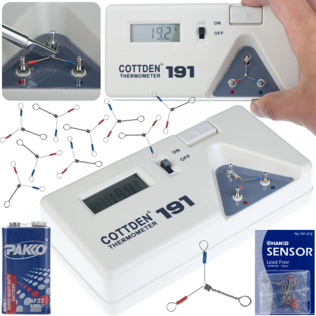 Misuratore di Temperatura Punta 191 – Alta Precisione, Display LCD, Termocoppia Tipo K | Gamma 0-600°C