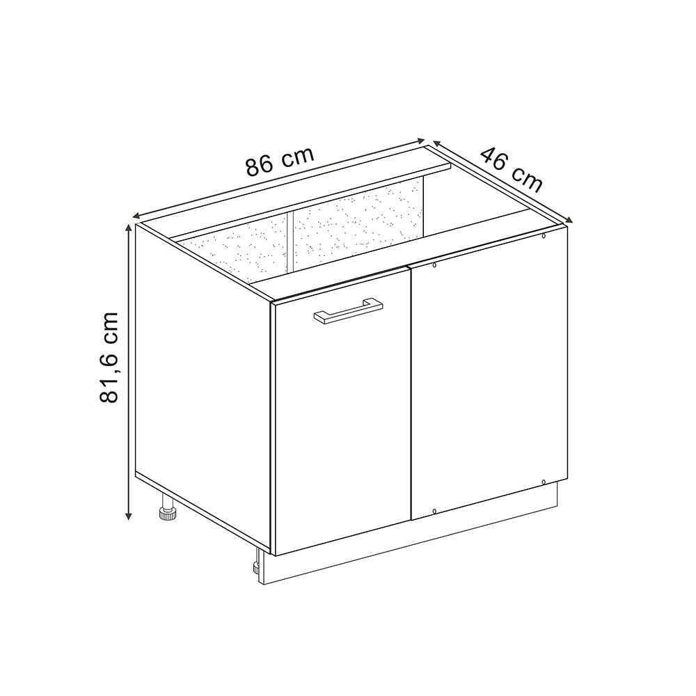 Vicco Mobile ad angolo cucina Calcestruzzo 86 cm , PL Antracite