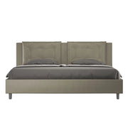 BS COM Letto matrimoniale king size senza rete imbottito 200x210 similpelle cappuccino