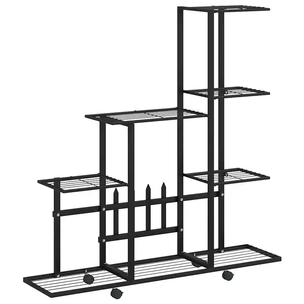 Portapiante con Ruote 94,5x25x92,5 cm Nero in Metallo 336114
