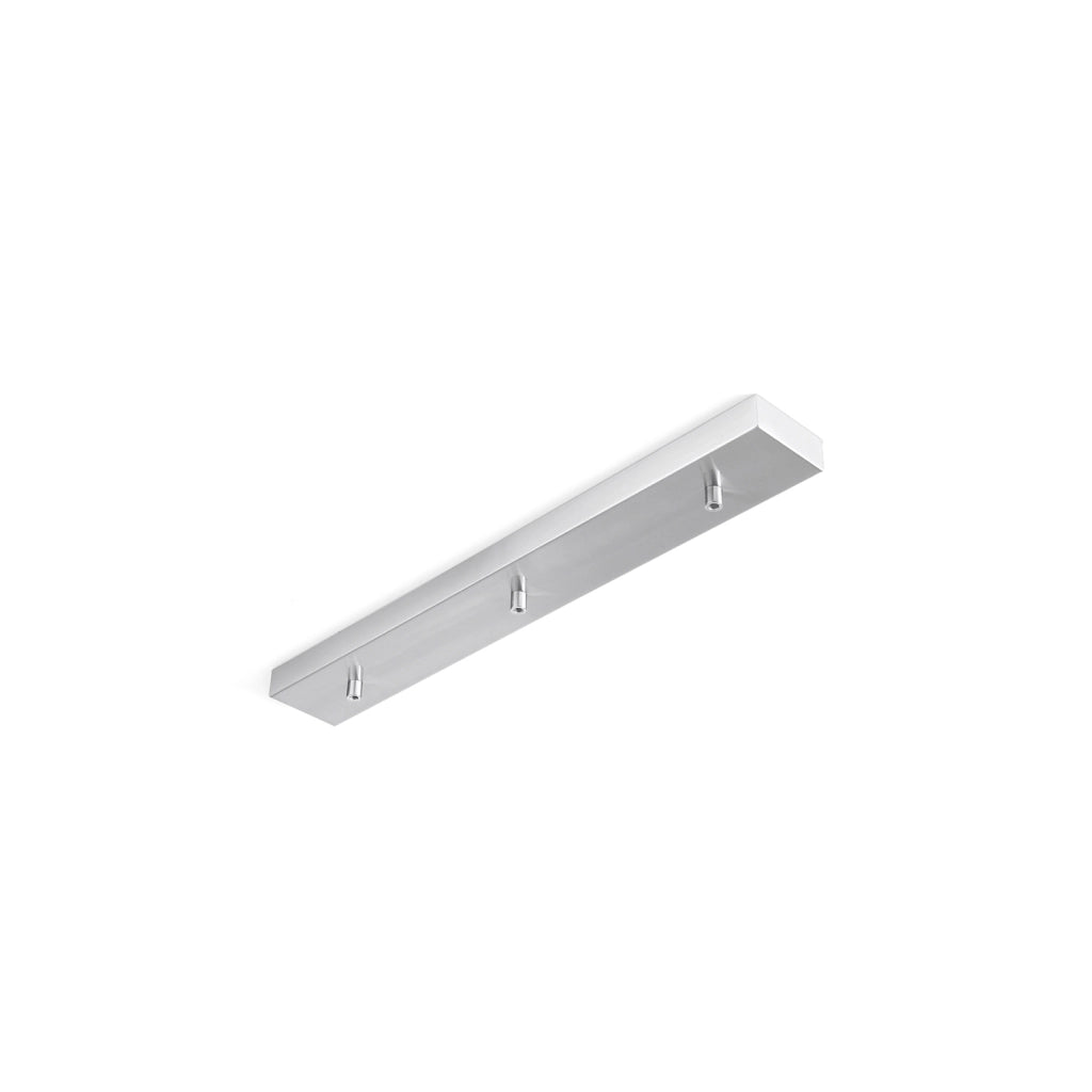 Rosone Multicavo 3 Fori In Metallo Cromo Lucido L60Cm