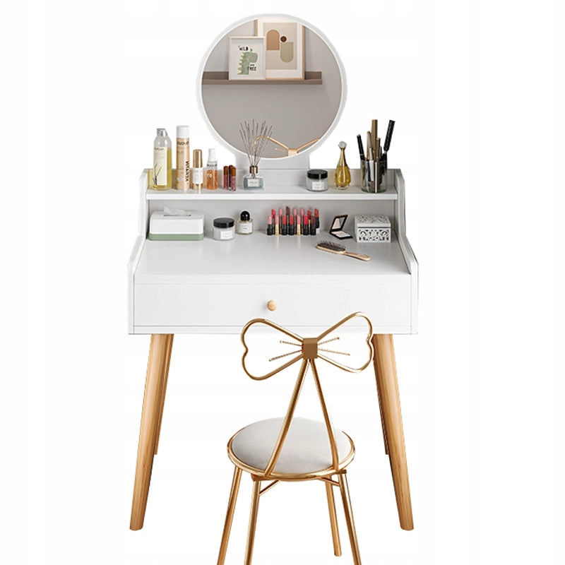 Tavolo da Trucco Bianco 70x40x85 cm Salvaspazio e Funzionale
