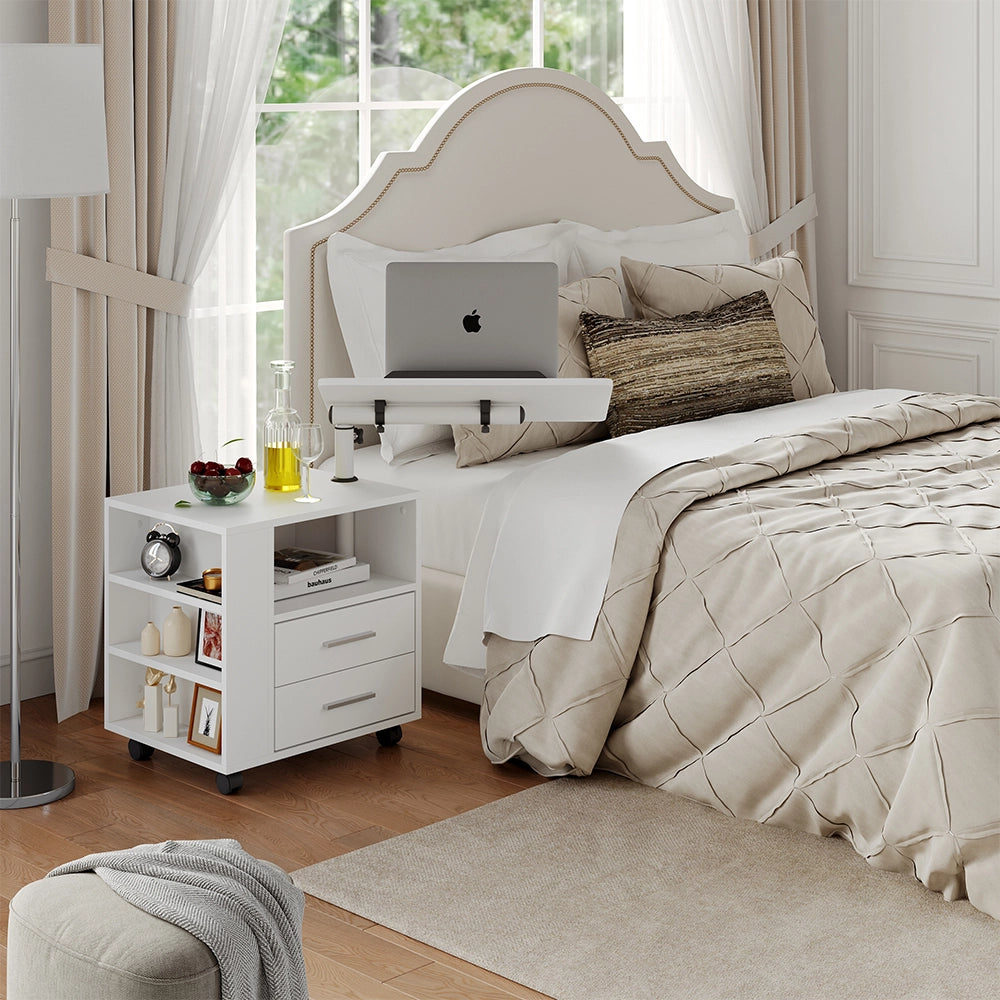 Vicco Comodino Bianco 60 x 69 cm con 2 cassetti