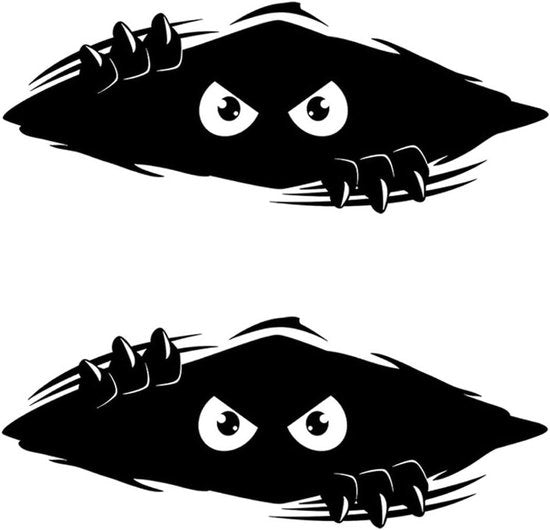 Sticker 3D Monster Interessante e Personalizzato da Applicare su Auto e Camera da Letto - Set da 2