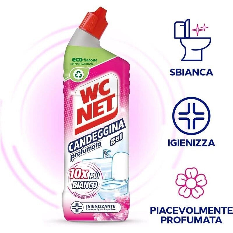 WC NET SET 2 CONFEZIONI GEL CANDEGGINA PROFUMATA 700 ML L'UNA