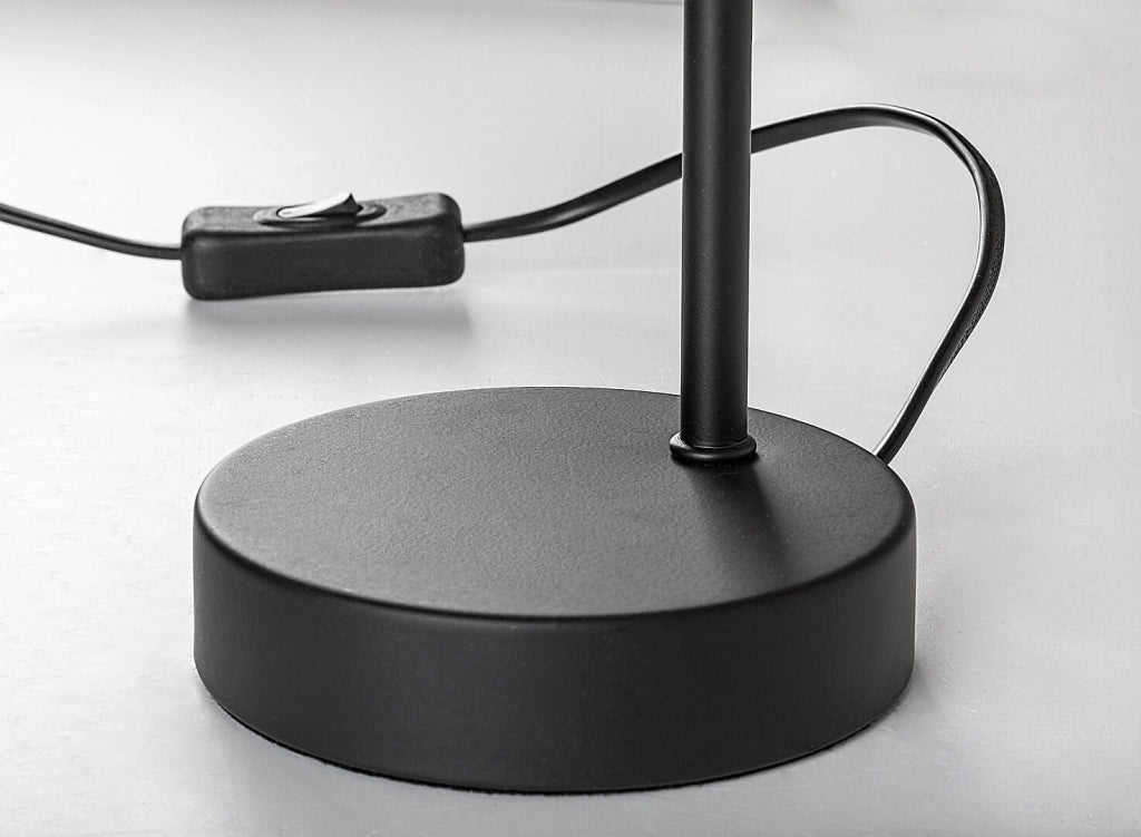 Lampada da tavolo nera minimal vetro fumé orientabile E14 Rabalux