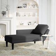 Sdraio con Cuscino e Bracciolo Destro in Velluto Nero 4009812