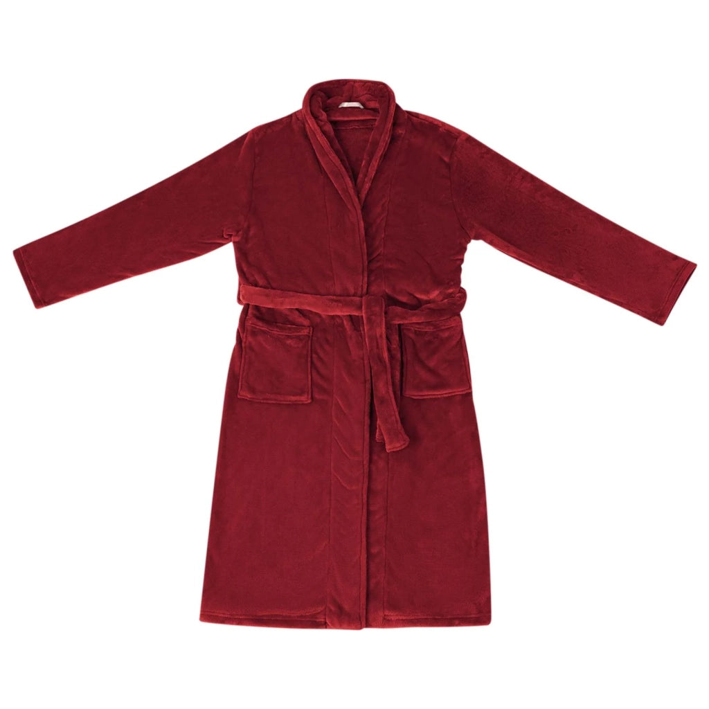 Accappatoio senza Cappuccio Rosso Bordeaux l Flanella 42017305