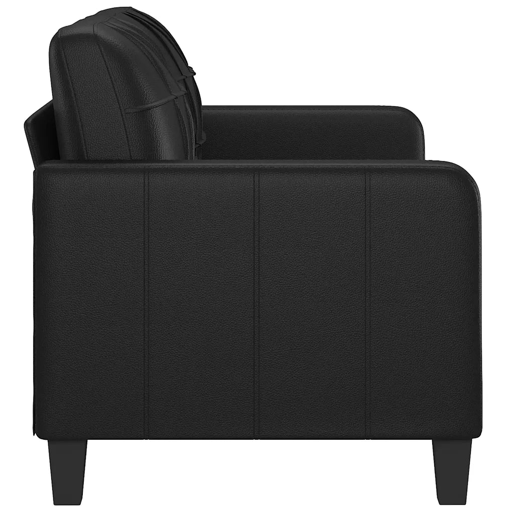 Divano a 2 Posti Nero 140 cm in Similpelle 359117