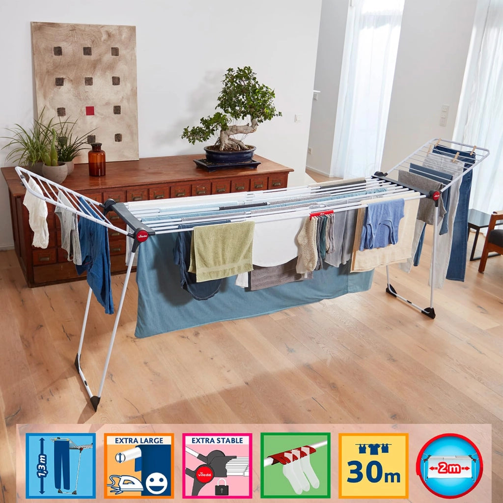 STENDIBIANCHERIA 'INFINITY FLEX' aperto: min-max 117-205 x 57 x 100 cm  - VILEDA
