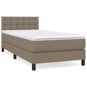 Letto singolo | Letto per adulti | Giroletto a Molle con Materasso Tortora 100x200 cm in Tessuto