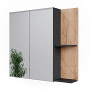 Vicco Mobile a specchio per il bagno Antracite/quercia dorata 80 x 75 cm