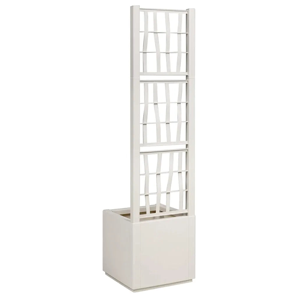 Vaso da giardino-Fioriera da Esterno-Contenitore per Piante Bianco 36 x 36 x 140 cm Polipropilene