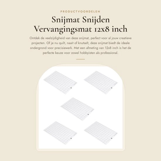 Tavolo da taglio 12x8 pollici - 5 pezzi - PVC - Antiscivolo - Presa standard - Adatto per Cricut/Silhouette Cameo - Tavolo da taglio