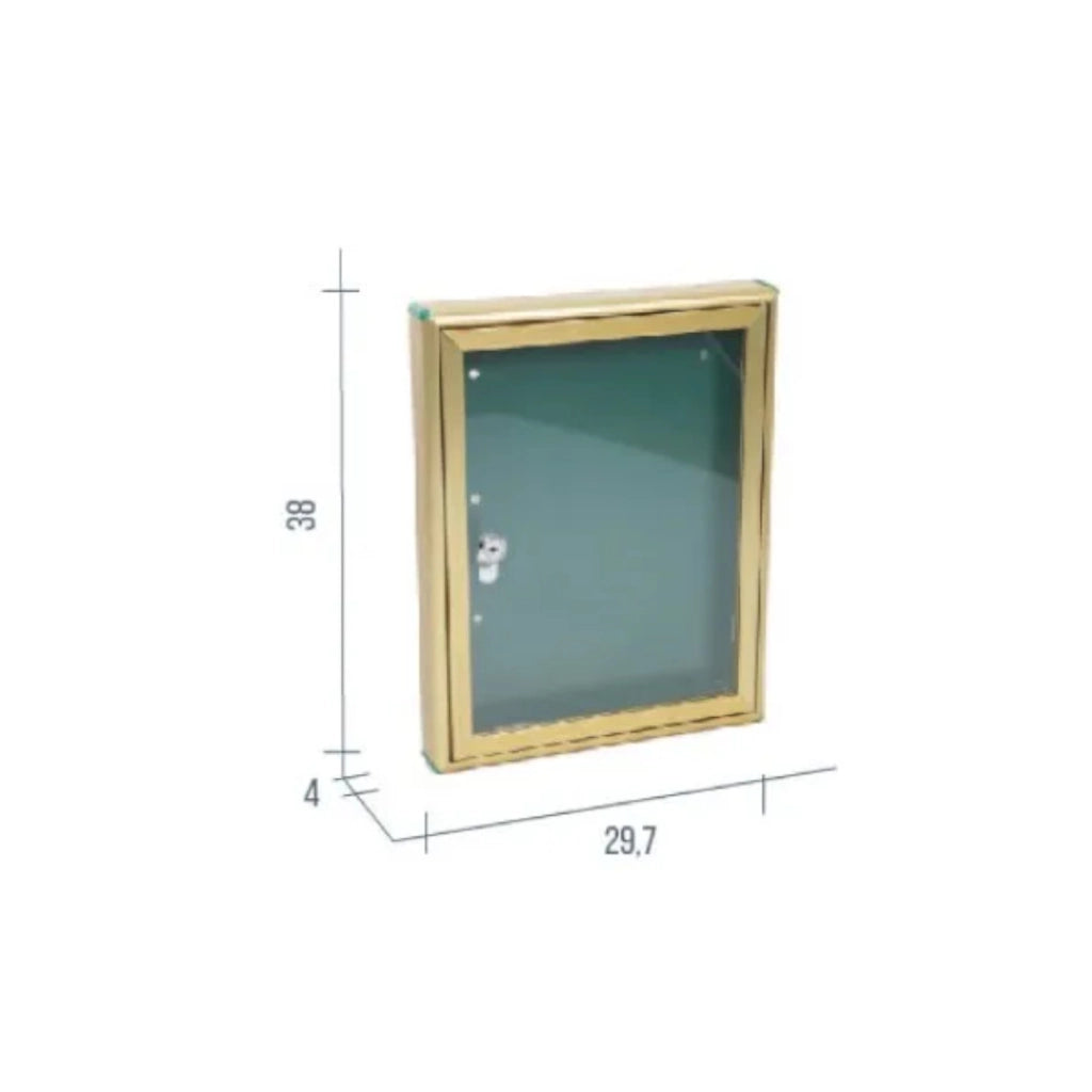 BACHECA PORTA AVVISI 29X4XH37CM ALLUMINIO BRONZO.