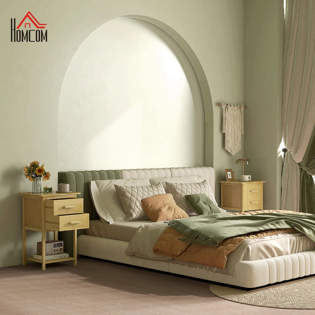 Comodini con 2 Cassetti e Ripiano ¨C Minimal ¨C Legno 40x34x60 cm