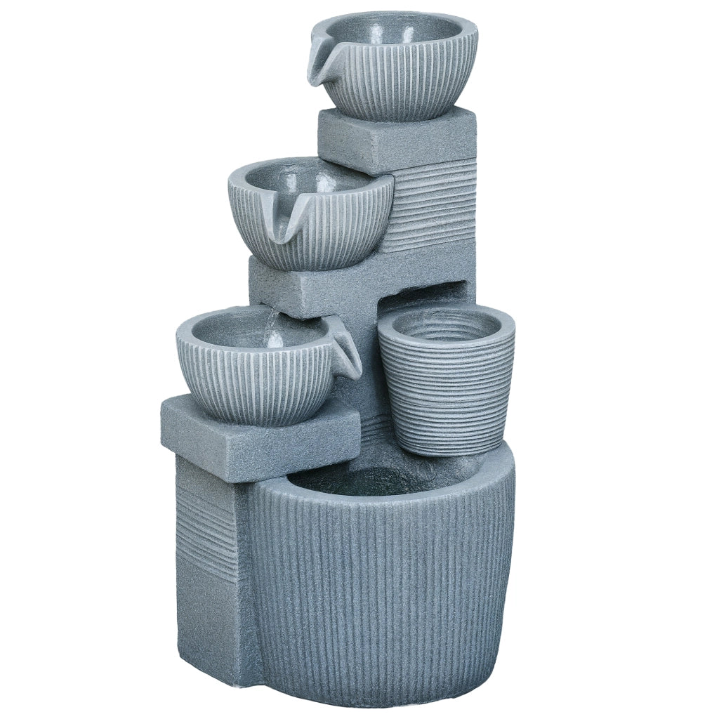 Fontana da Giardino 4 Livelli ¨C Minimal ¨C Grigio Scuro 57cm