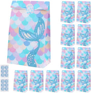 Confezioni di regalo in carta 12 pezzi - Sacchetti di regalo - Sacchetti di festa - Base rinforzata - Modello zeppa marina - Dimensioni 13 x 24 x 8 cm - Sacchetti di regalo per doni
