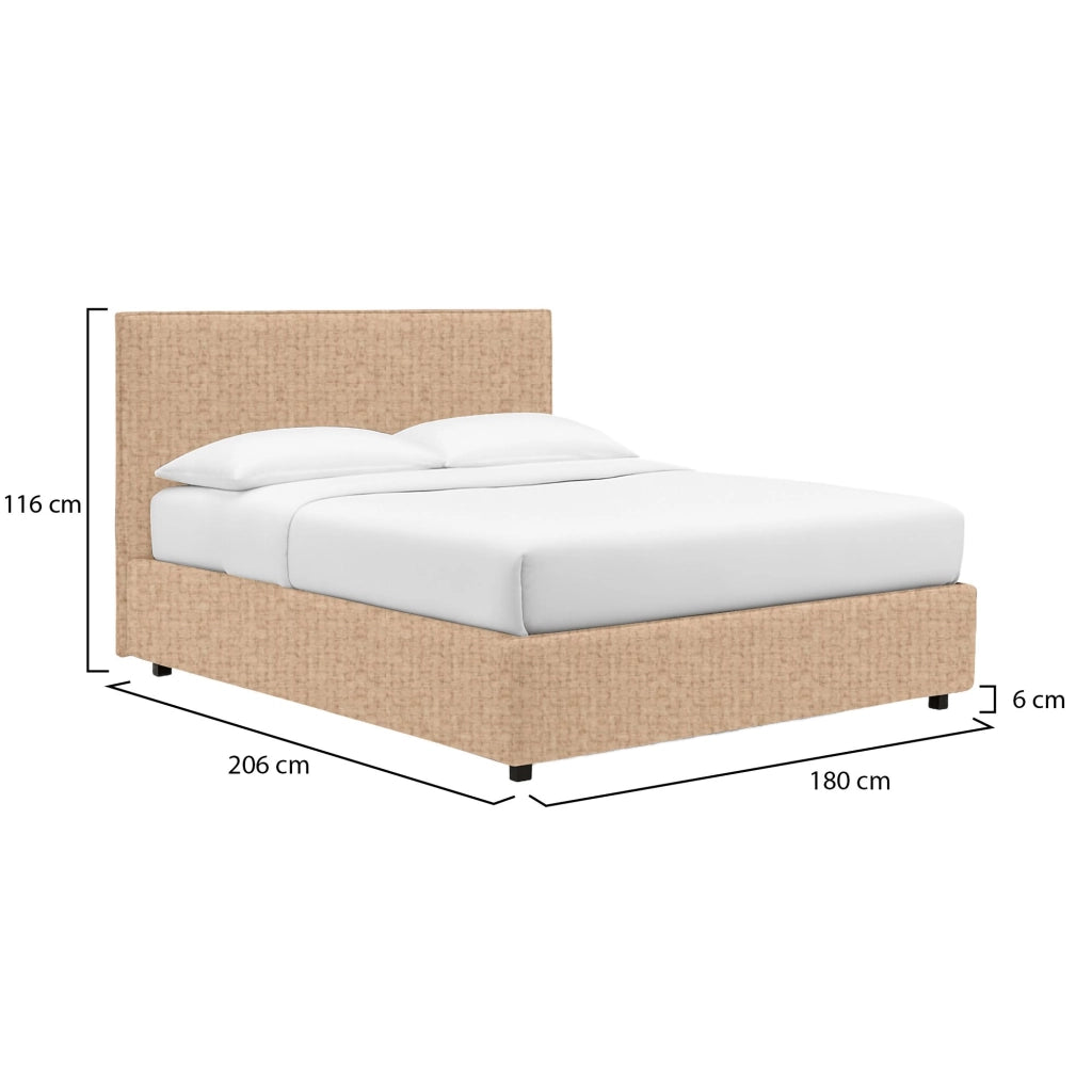 Worthing, Letto Matrimoniale Sfoderabile Made in Italy, Beige