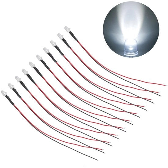 10 Stuks LED Diodi 20 Cm per Progetti DIY