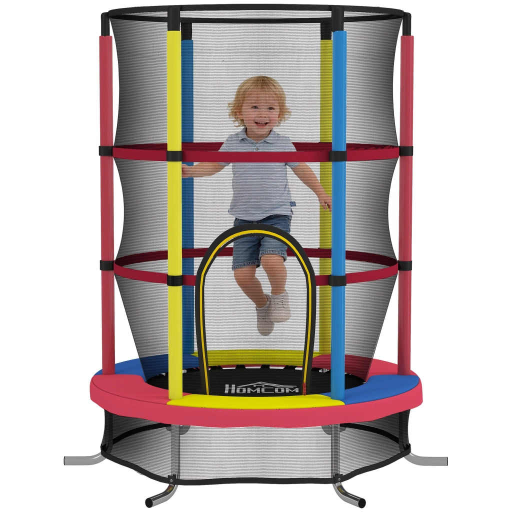 Trampolino per Bambini con Rete di Sicurezza ¨C Minimal ¨C ?160x190 cm, Multicolore