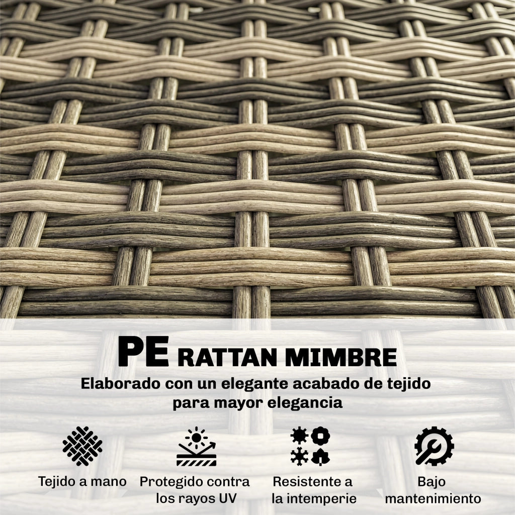 Set Giardino Polyrattan 5 Pezzi con Cuscini ¨C Minimal ¨C Grigio