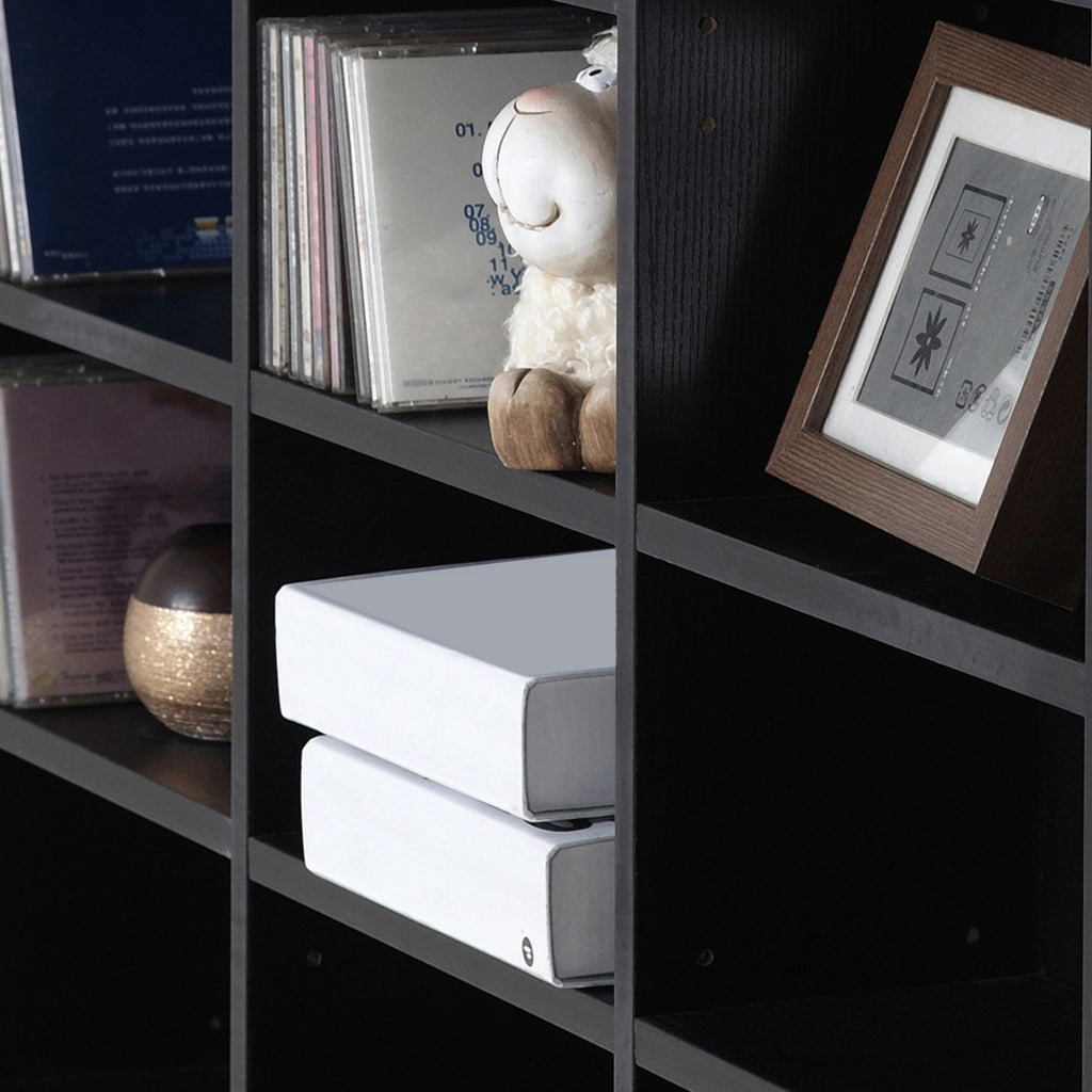 Libreria per CD e DVD ¨C zephmum ¨C 36 compartimenti, nero, 102x23.5x195 cm