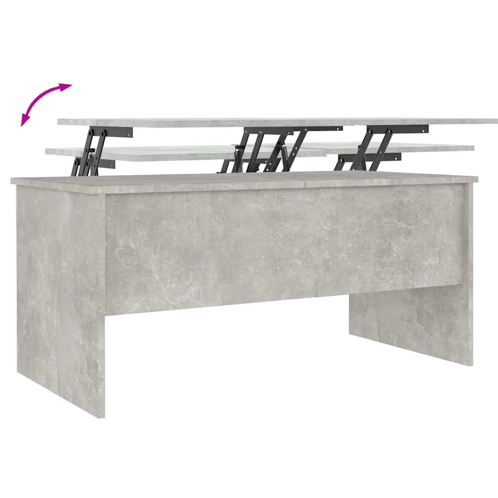 Tavolino-Tavolino da soggiorno-Tavolo Grigio Cemento 102x50,5x46,5 cm in Legno Multistrato