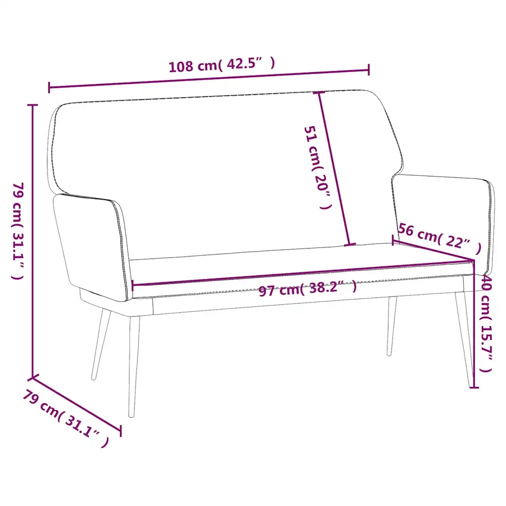 Panca-Sgabello Rosso Vino 108x79x79 cm in Velluto 559024