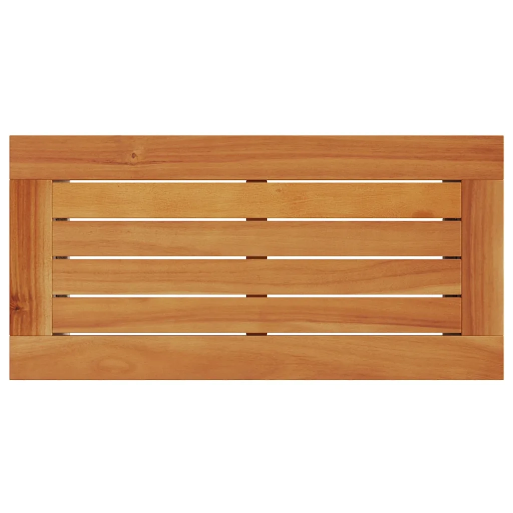 Tavolino-Tavolino da soggiorno-Tavolo Giardino Piano in Legno Grigio 58x27,5x55cm Polyrattan
