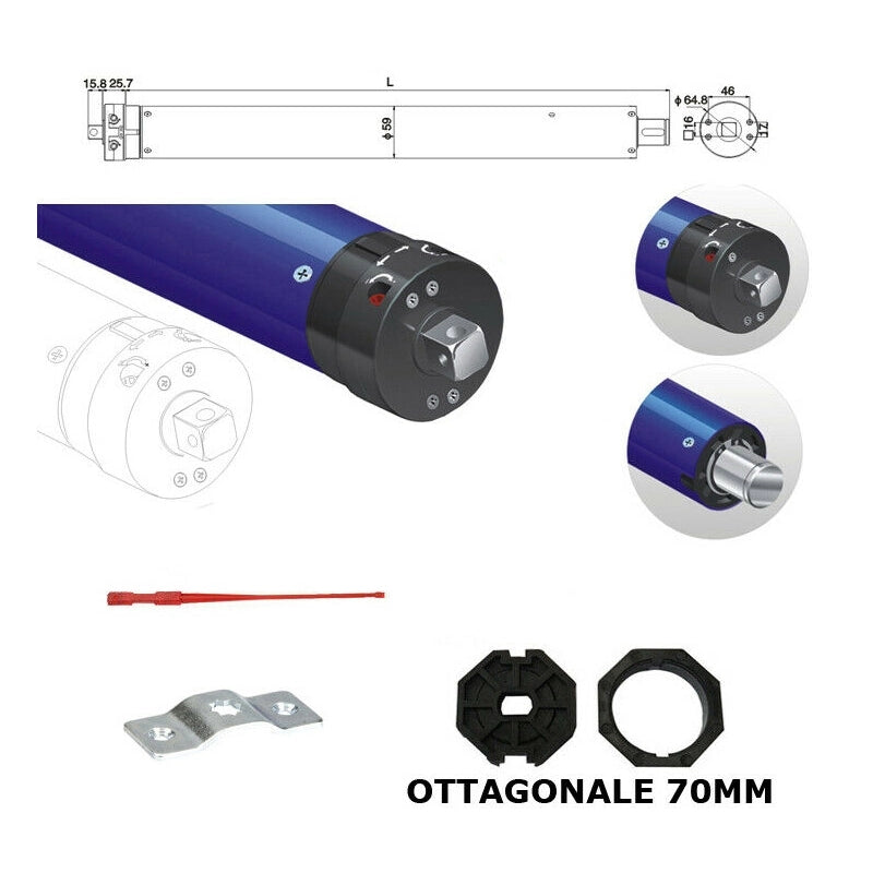 MOTORE TAPPARELLE TAPPARELLA 80Nm 150Kg AVVOLGIBILI SERRANDINE CON 70 MM 230V