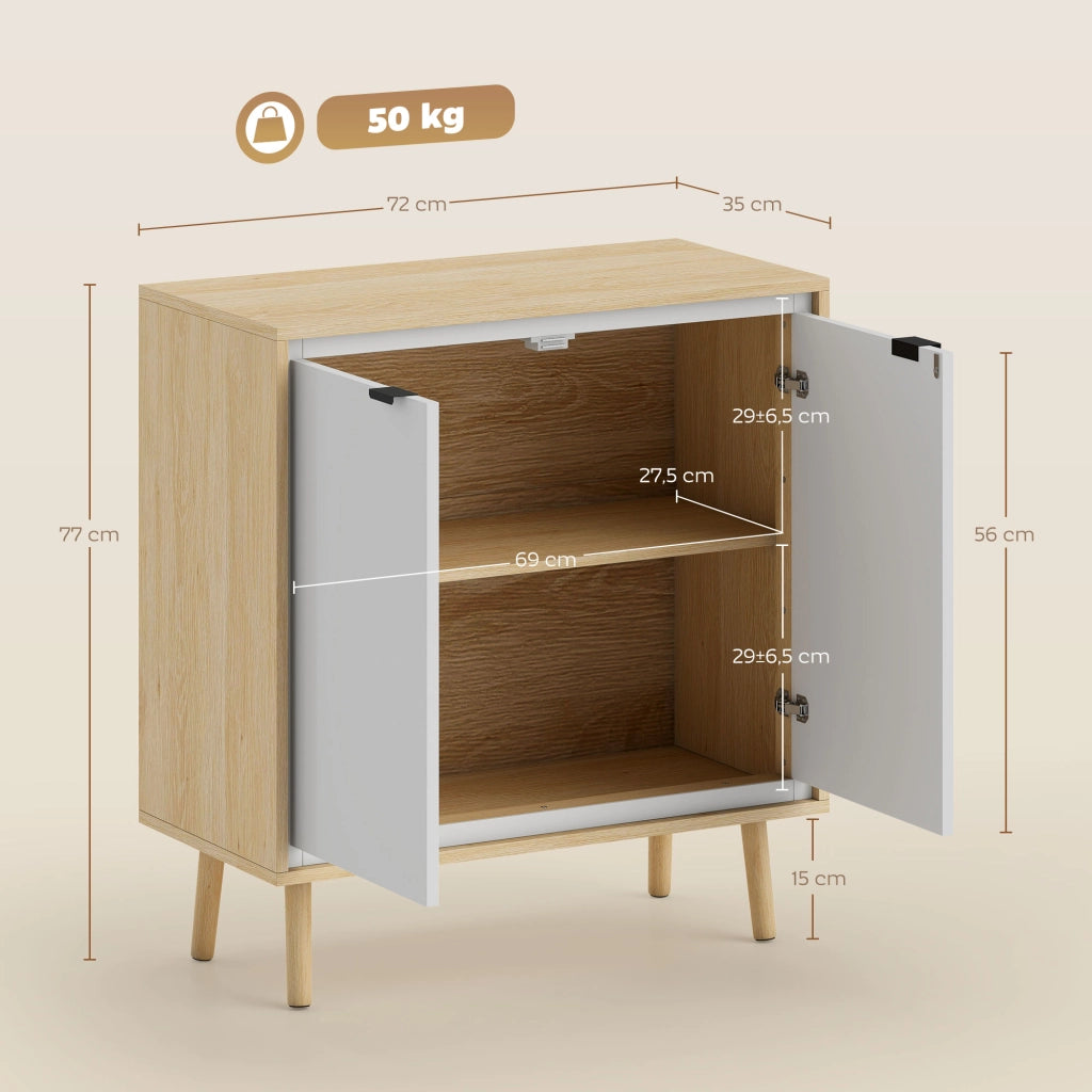 Armadio a muro ¨C zephmum ¨C bianco e rovere 72x35x77