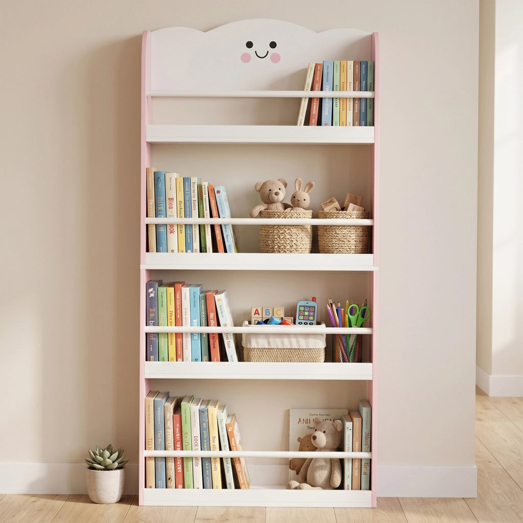Libreria per Bambini a 4 Ripiani ¨C Minimal ¨C Rosa