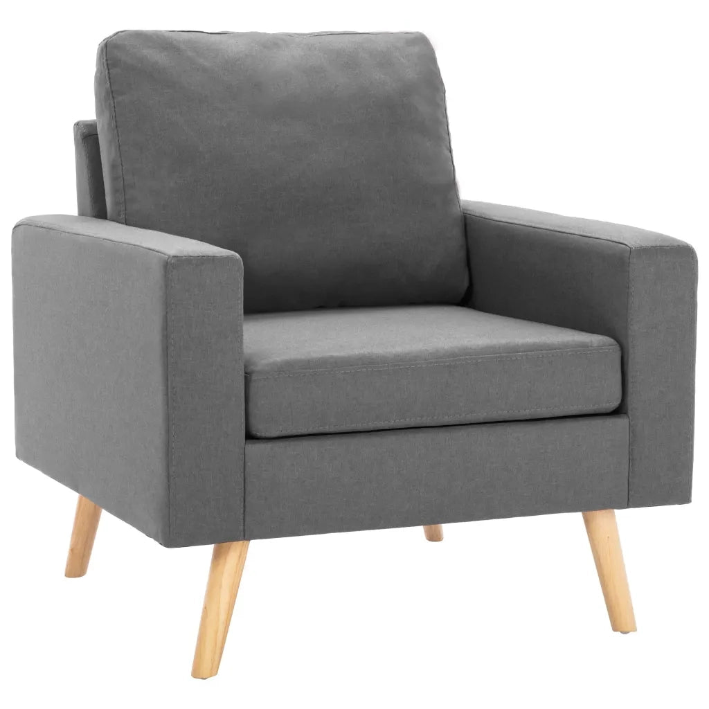 Set di Divani 2 pz in Tessuto Grigio Chiaro 3056614