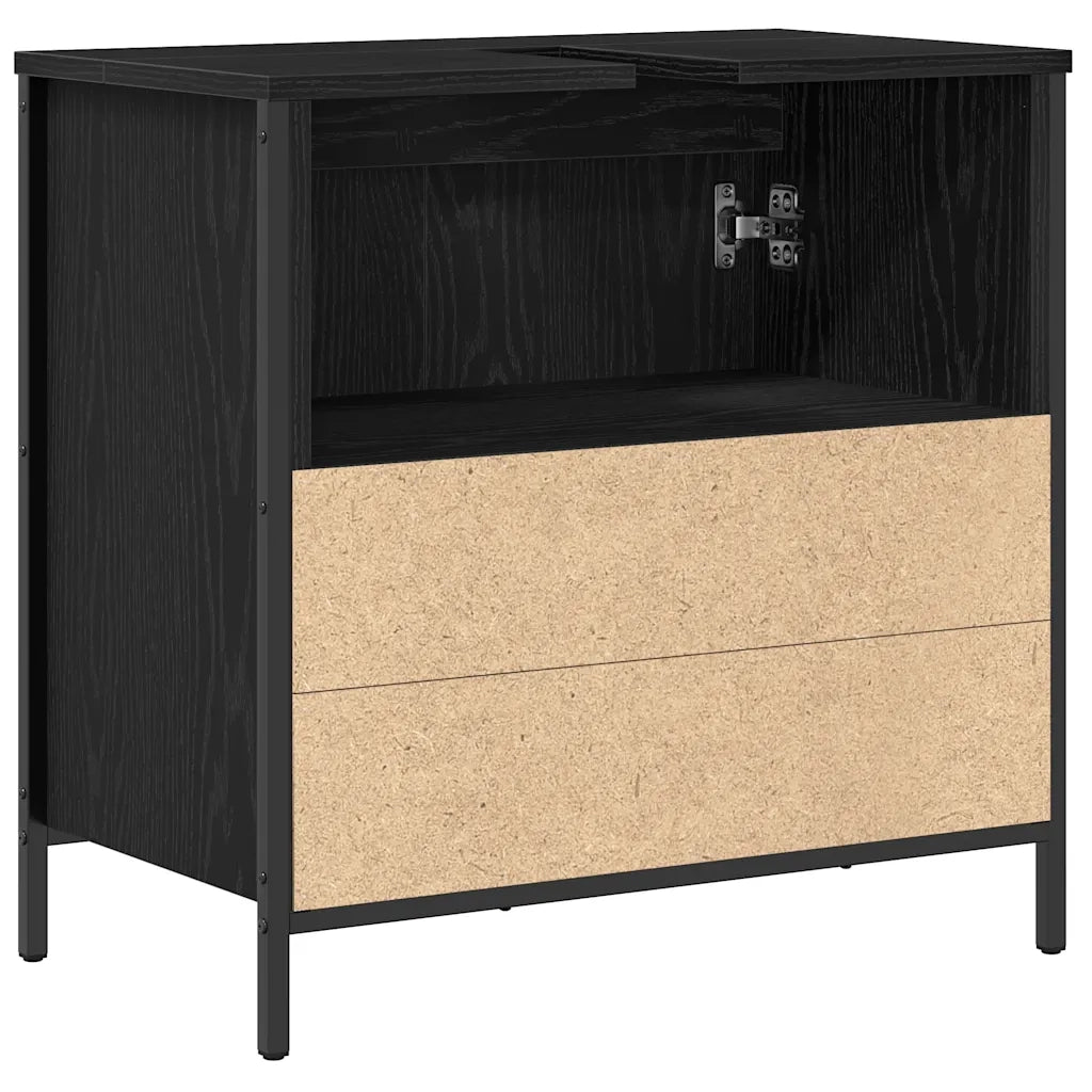 Mobile Lavabo da Bagno Nero 60x34,5x60 cm 861892