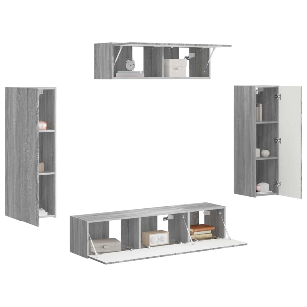 Mobile TV 5 pcs Grigio Sonoma 3409174