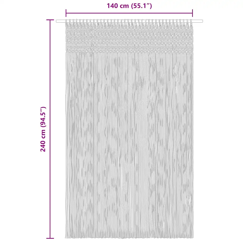 Tenda Macram¨¨ Grigio Talpa 140x240 cm in Cotone