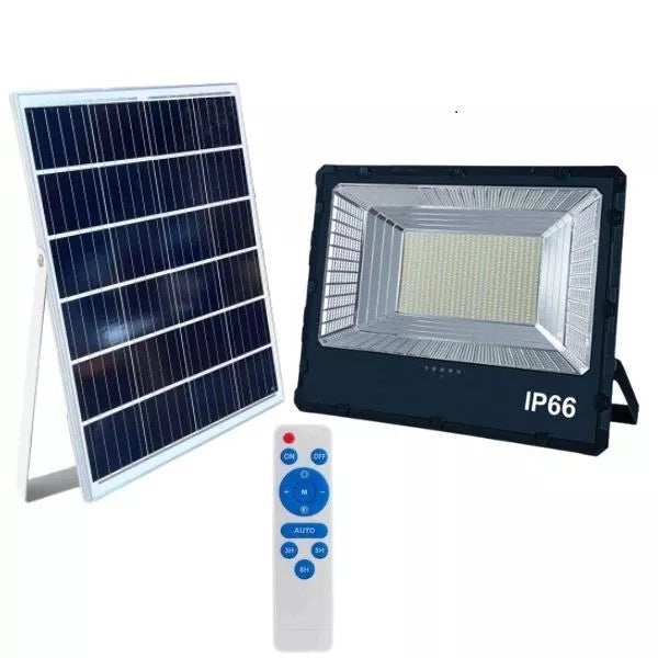 Faro LED Con Pannello Solare 1500W 3 COLORI LUCE CCT Telecomando DA ESTERNO IP66 - ZENCOCCO