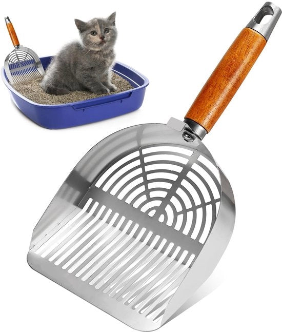 Scopa per gatto, scopa metallica per gatto, manico in legno, scopa per gatto con pala, scopa per gatto per gatto, accessorio per gatto, scopa per gatto con pala, scopa per gatto per pulizia del gatto.