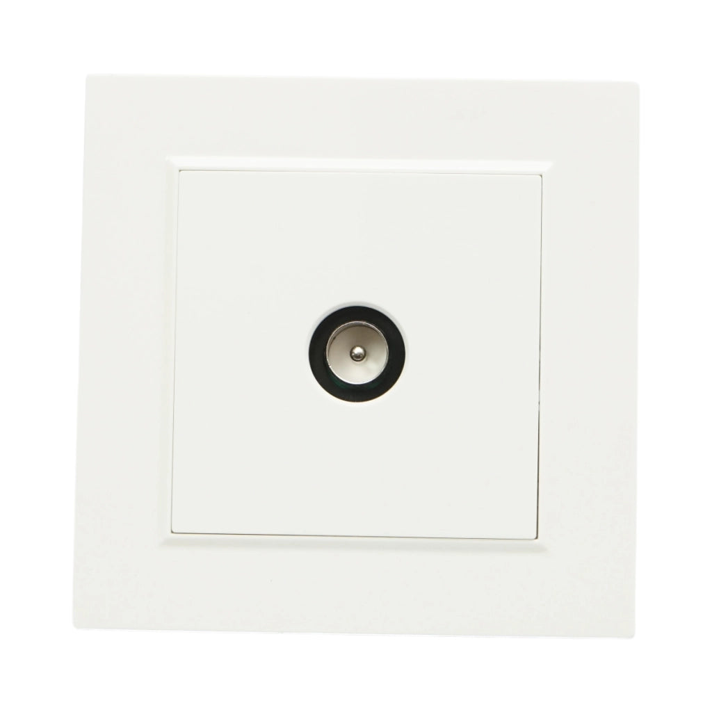 Presa TV da incasso bianca ABS 80x80mm