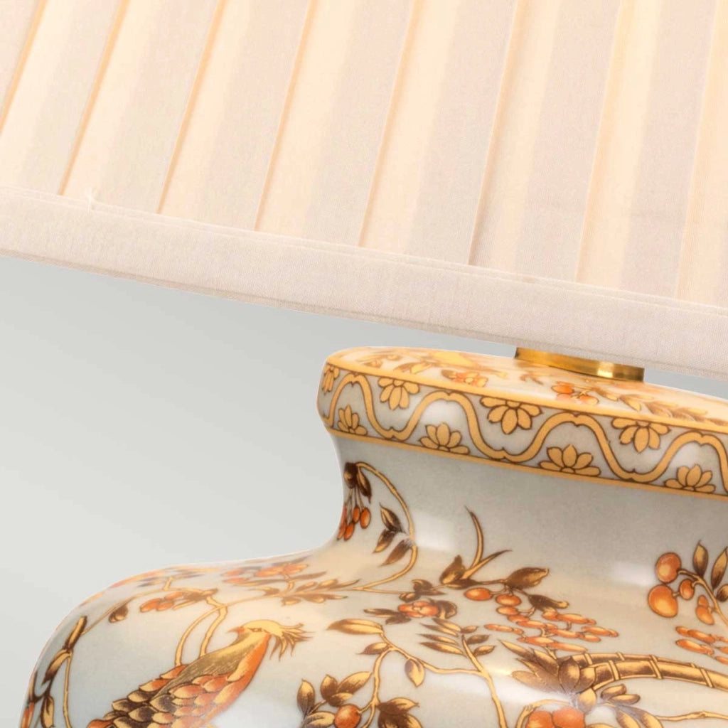 Lampada da tavolo in porcellana Gold Birds blu E27 Elstead