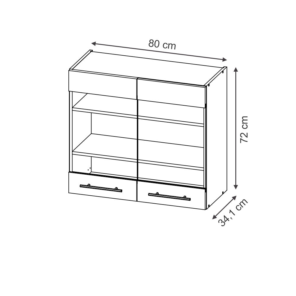 Vicco Mobiletti da cucina  Blu scuro lucido 80 cm