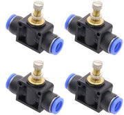 Regolatore di flusso d'aria - Connettori veloci - Connettore pneumatico - Acciaio inossidabile - Connettore di tubo semplice - Temperatura 0-60°C - Adatto per tubo PU/Nylon - Connettore pneumatico