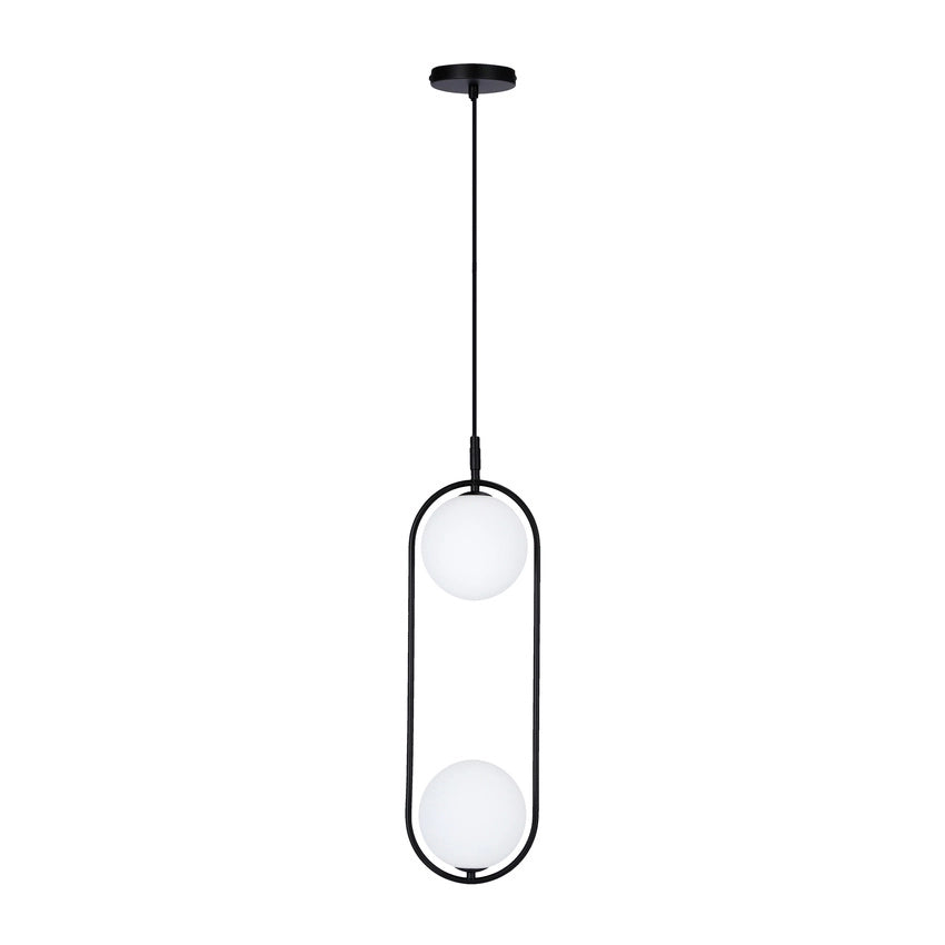 Lampada a sospensione Candellux Cordel 2xG9 nero/bianco