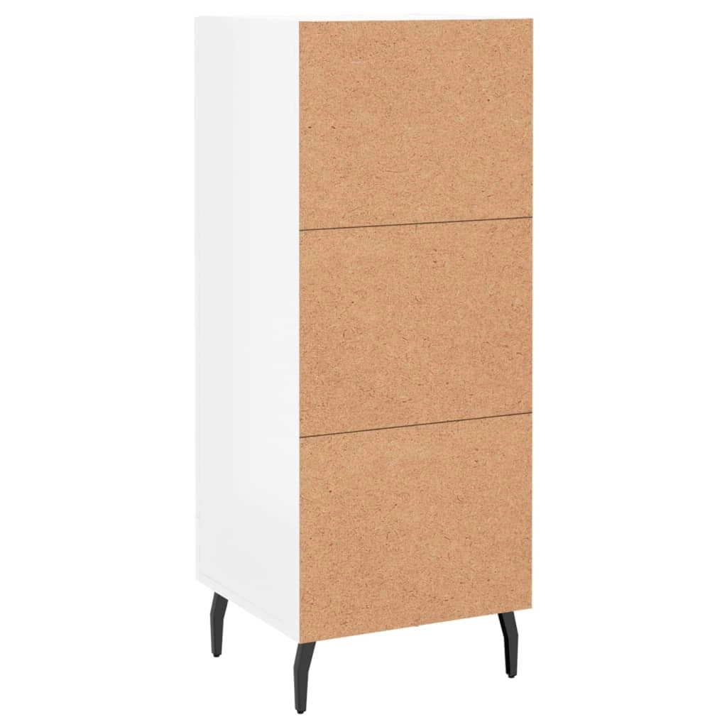 Buffet credenza cassettiera mobiletto mobile contenitore organizer per cucina soggiorno finitura lucida 34,5 x 34 x 90 cm legno ingegnerizzato bianco 02_0030592